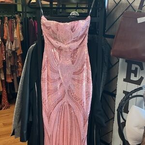 Sequence Formal pink mermaid sequined dress